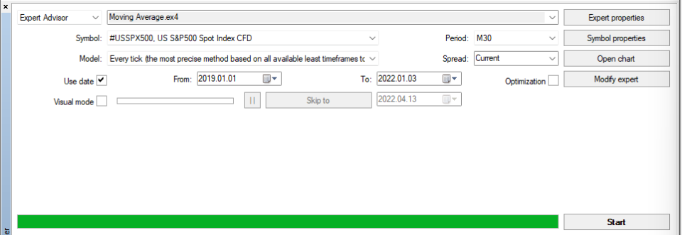 MT4 Backtesting nonvisual mode