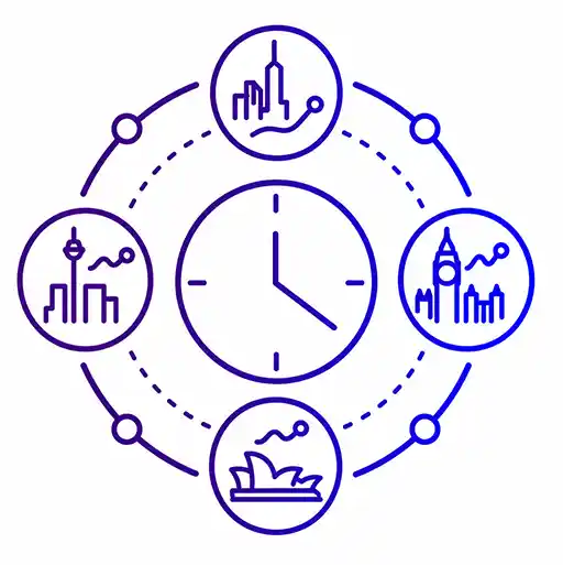 Clock surrounded by global market participants illustrating stock exchange trading-hour dynamics.