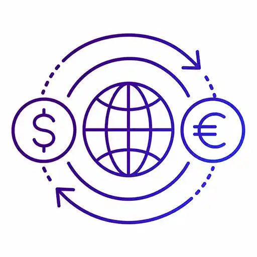 Globe with dollar and euro symbols illustrating currency forwards and swap transactions.