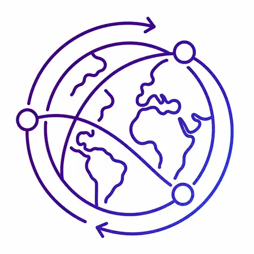 Rotating globe and interconnected markets representing continuous global financial trading.