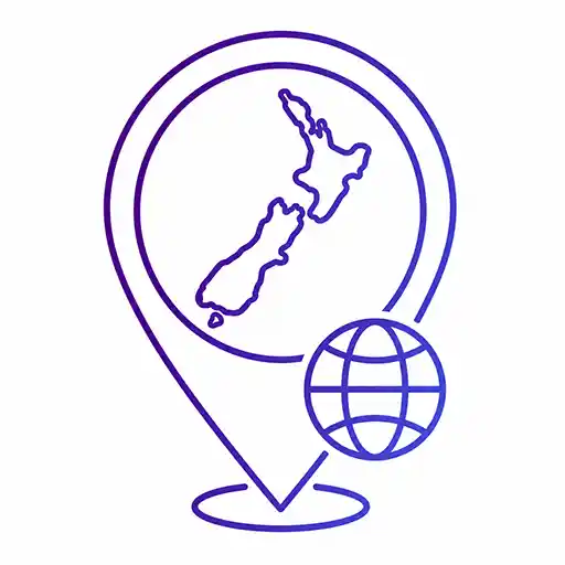 Map pin with New Zealand and globe representing a New Zealand-based market presence.