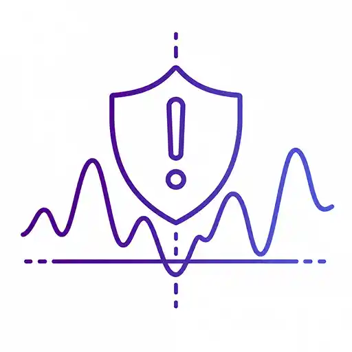Warning shield over a fluctuating price line representing financial market risk and volatility.